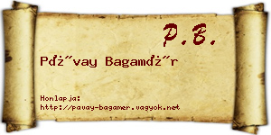 Pávay Bagamér névjegykártya